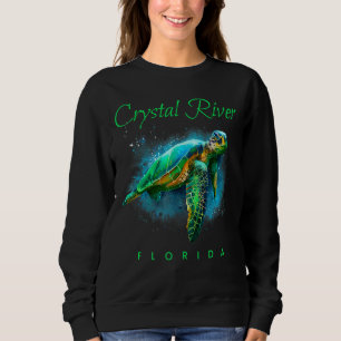 Crystal River Florida Watercolor Sea Turtle Sweatshirt