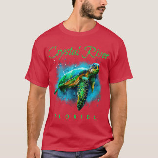 Crystal River Florida Watercolor Sea Turtle T-Shirt