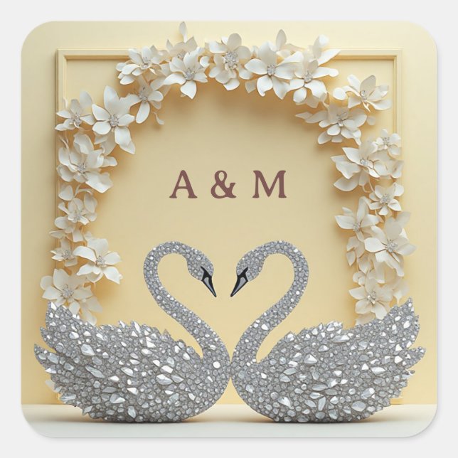 Crystal Romance Celebration Style Square Sticker (Front)