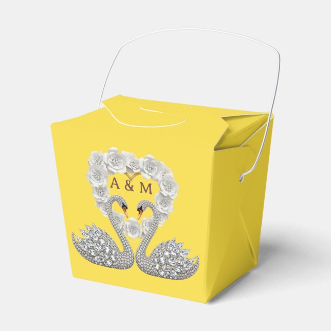 Crystal Romance Wedding Celebration Style Favour Box (Front Side)