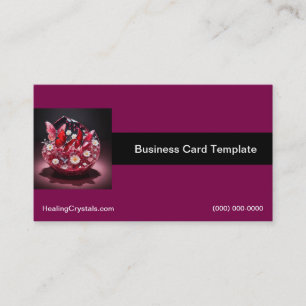 Crystal ruby basket of butterflies business card
