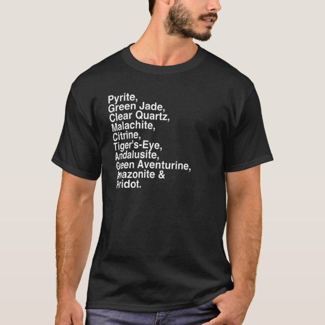 Crystal 's List Of Powerful Abundance Stones Graph T-Shirt (Front)