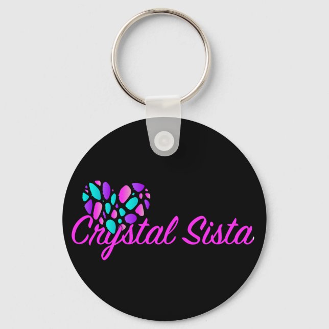 Crystal Sista Keychain Hot Pink (Front)