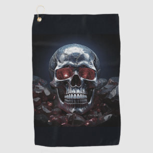 Crystal Skull with Ruby Red Eyes Golf Towel