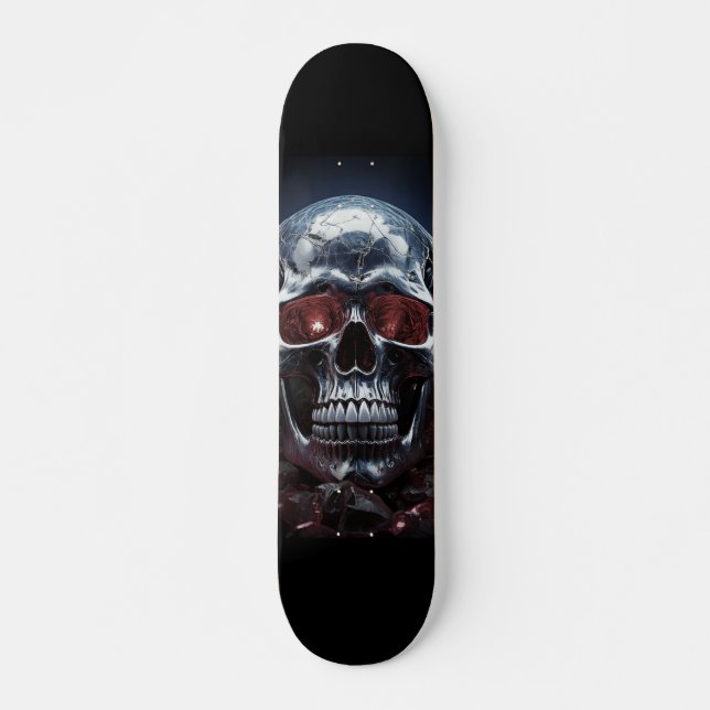 Crystal Skull with Ruby Red Eyes Skateboard (Front)