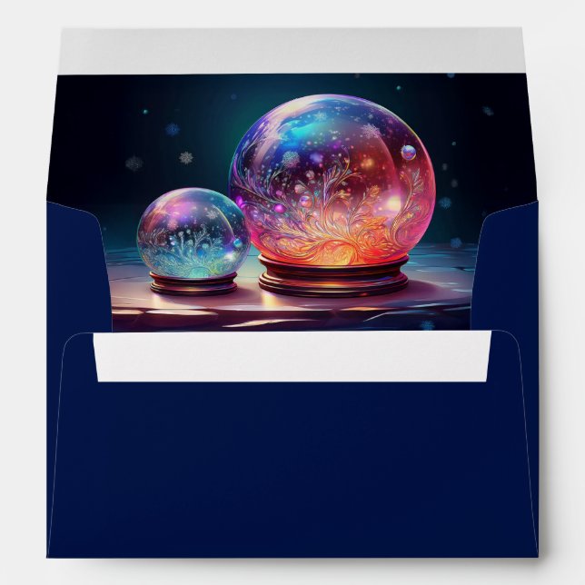 Crystal Snowballs Christmas Holiday Envelope (Back (Bottom))