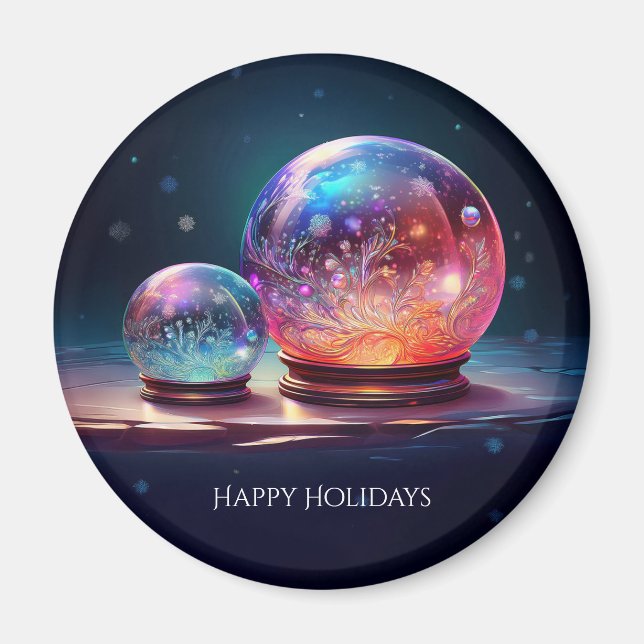 Crystal Snowballs Holiday Magnet (Front)