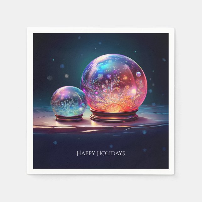 Crystal Snowballs Holiday Napkin (Front)