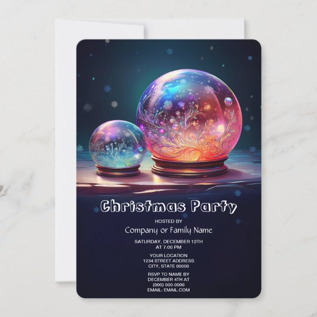 Crystal Snowballs Holiday Party Invitation (Front)