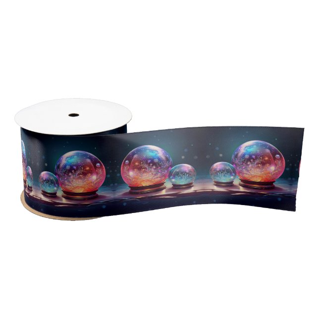 Crystal Snowballs Holiday Satin Ribbon (Spool)