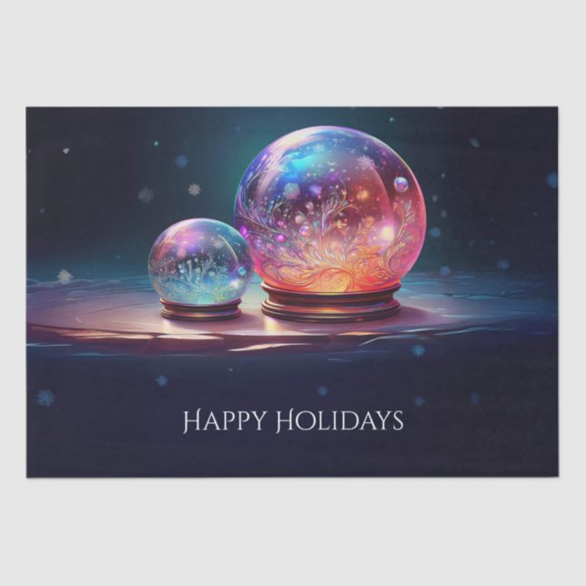 Crystal Snowballs Holiday Tissue Paper (Front)