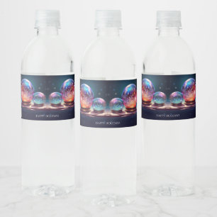 Crystal Snowballs Holiday Water Bottle Label