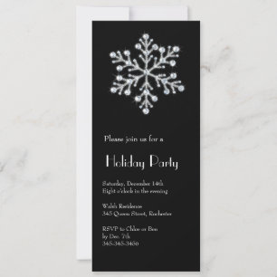 Crystal Snowflake (black) Invitation