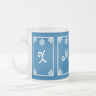 Crystal Snowflake Christmas Frosted Glass Coffee M Mug