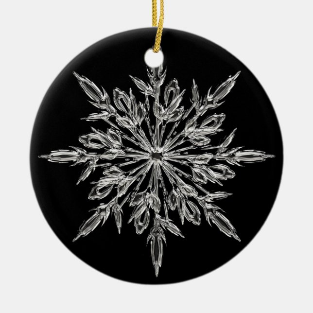 Crystal Snowflake Christmas Ornament (Front)