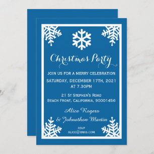 Crystal Snowflake Christmas Party Invitation