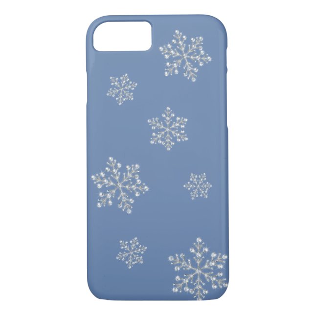 Crystal Snowflake iPhone 7 case (blue) (Back)