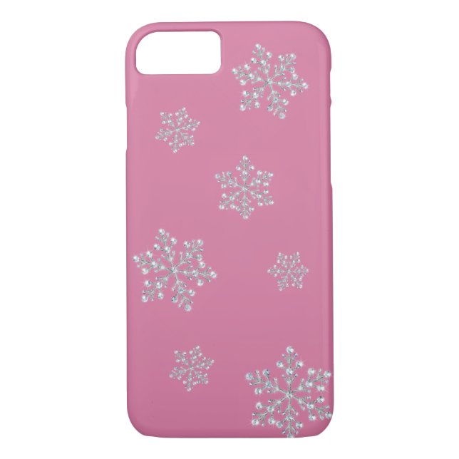 Crystal Snowflake iPhone 7 case (pink) (Back)