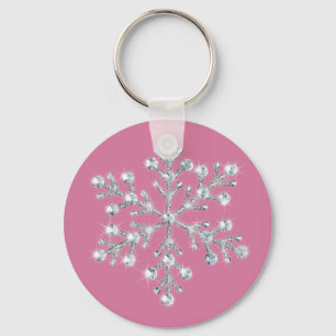 Crystal Snowflake Keychain