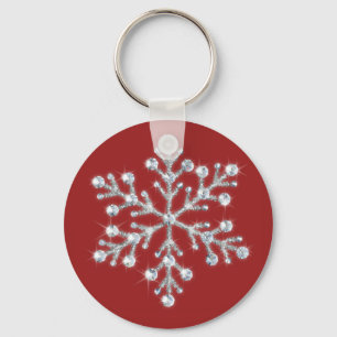 Crystal Snowflake Keychain (red)