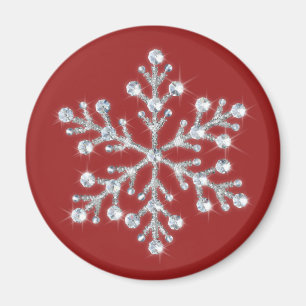 Crystal Snowflake Magnet (red)