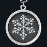 Crystal Snowflake Necklace<br><div class="desc">Sparkling crystals and shimmering beads decorate the photo illustration on this necklace. It makes a beautiful memento for any girl in the wedding party.</div>