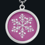 Crystal Snowflake Necklace<br><div class="desc">Sparkling crystals and shimmering beads decorate the photo illustration on this necklace. It makes a beautiful memento for any girl in the wedding party.</div>