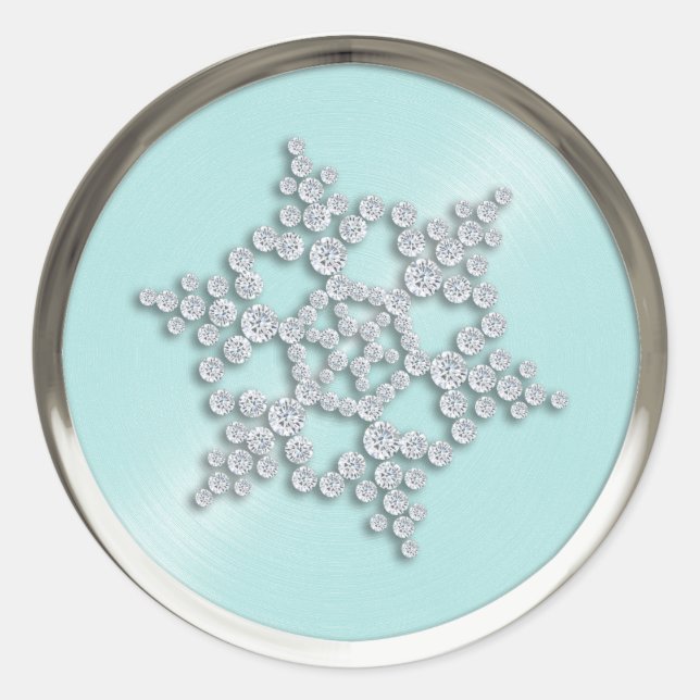 Crystal Snowflake on Aqua Seal (Front)