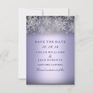 Crystal Snowflake Purple Winter Save The Date
