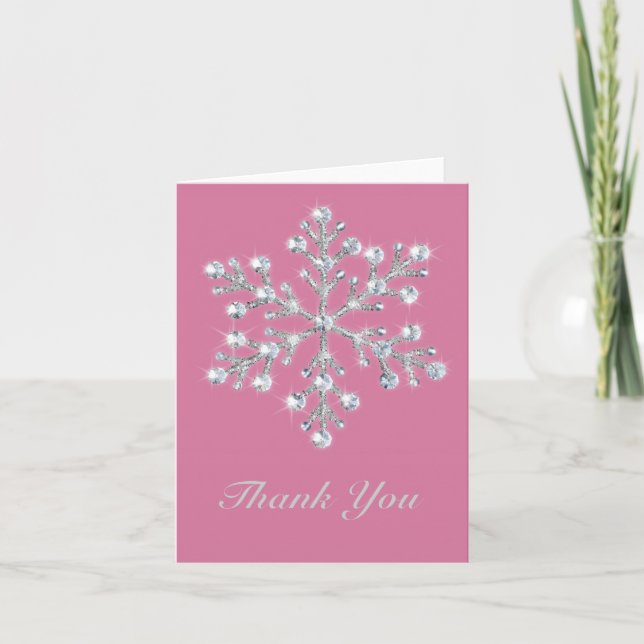 Crystal Snowflake Thank You Card (Front)