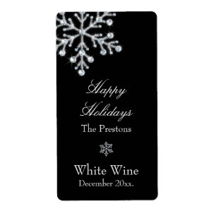Crystal Snowflake Wine Label