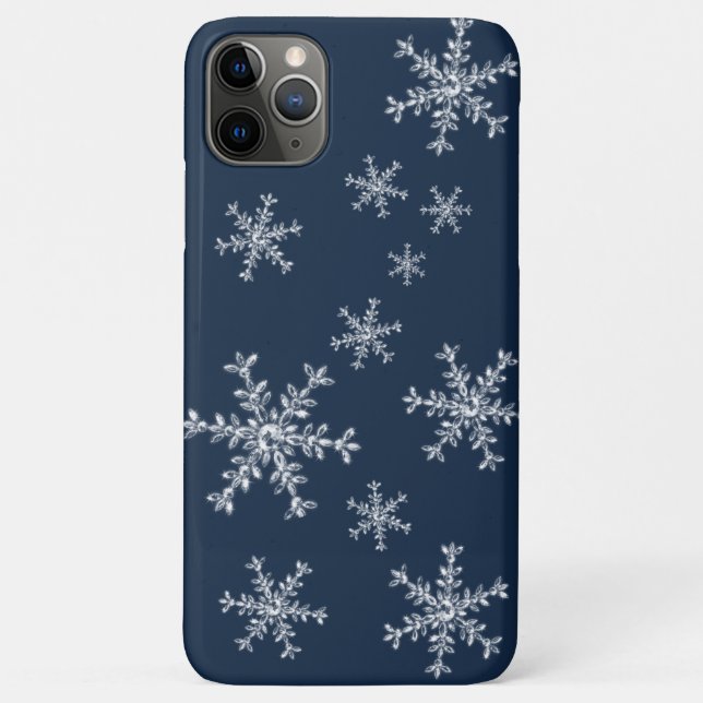Crystal Snowflakes blue iPhone Case (Back)