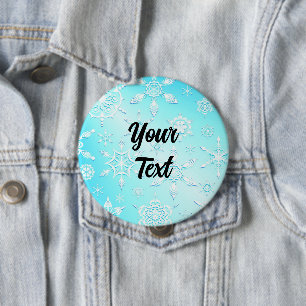 Crystal Snowflakes Pattern 10 Cm Round Badge