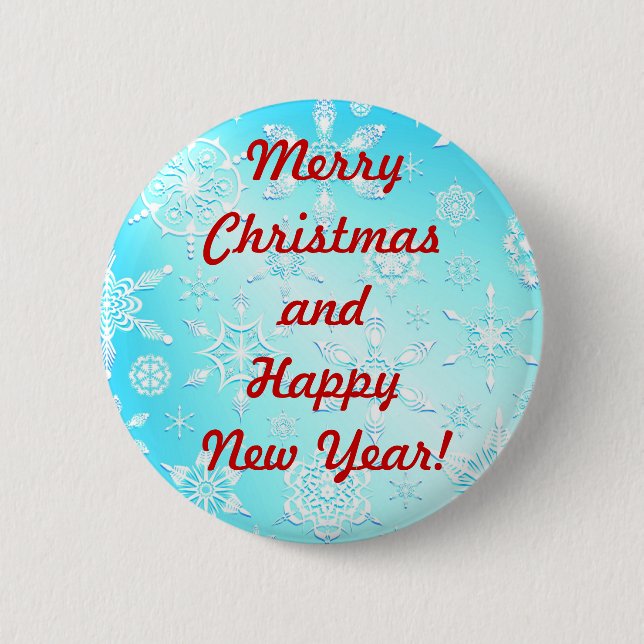 Crystal Snowflakes Pattern 6 Cm Round Badge (Front)