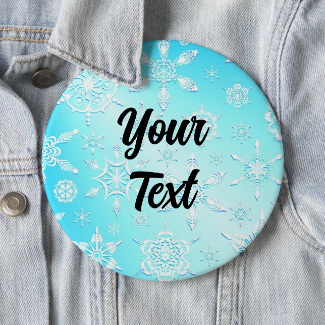 Crystal Snowflakes Pattern 6 Cm Round Badge (In Situ)