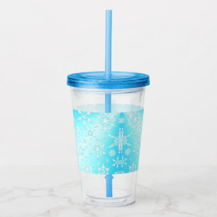 Crystal Snowflakes Pattern Acrylic Tumbler