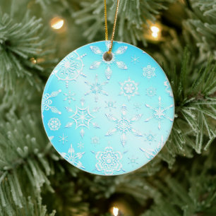 Crystal Snowflakes Pattern Ceramic Tree Decoration