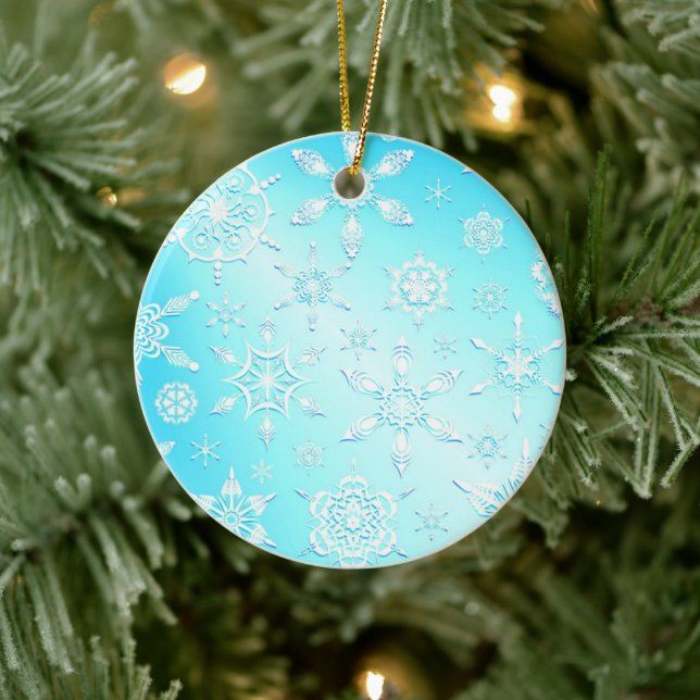 Crystal Snowflakes Pattern Ceramic Tree Decoration (Tree)