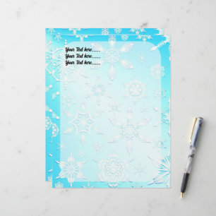 Crystal Snowflakes Pattern Custom Letterhead