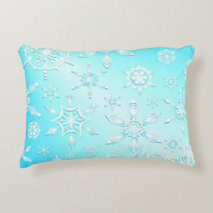 Crystal Snowflakes Pattern Decorative Cushion