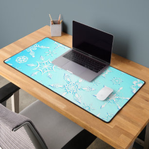 Crystal Snowflakes Pattern Desk Mat