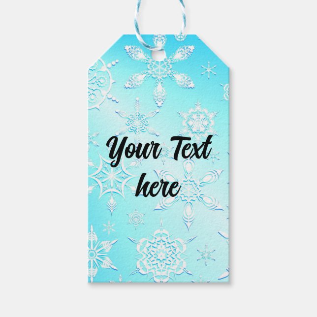 Crystal Snowflakes Pattern Gift Tags (Front)
