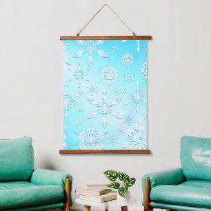 Crystal Snowflakes Pattern Hanging Tapestry