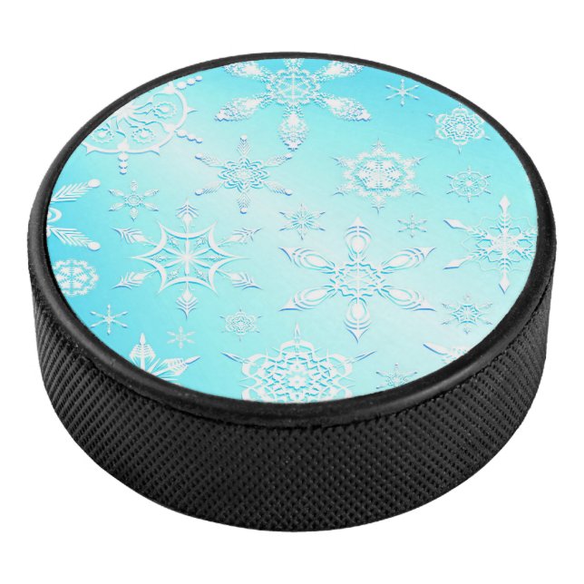 Crystal Snowflakes Pattern Hockey Puck (3/4)
