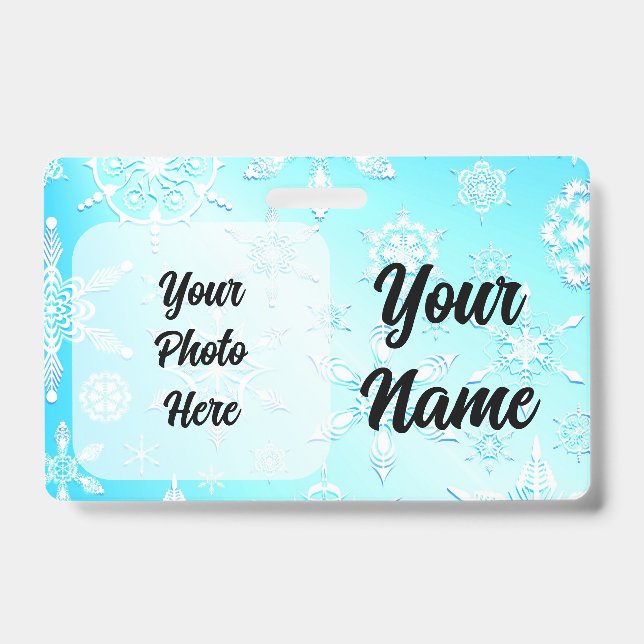 Crystal Snowflakes Pattern ID Badge (Front)