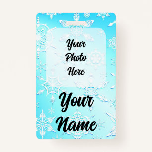 Crystal Snowflakes Pattern ID Badge
