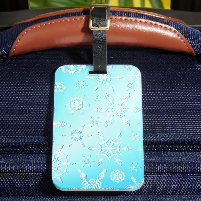 Crystal Snowflakes Pattern Luggage Tag (Front Insitu 2)