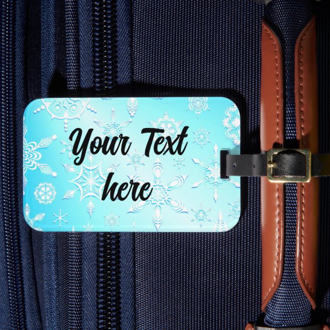 Crystal Snowflakes Pattern Luggage Tag (Front Insitu 4)
