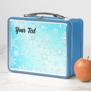 Crystal Snowflakes Pattern Metal Lunch Box