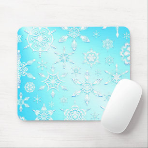 Crystal Snowflakes Pattern Mouse Mat